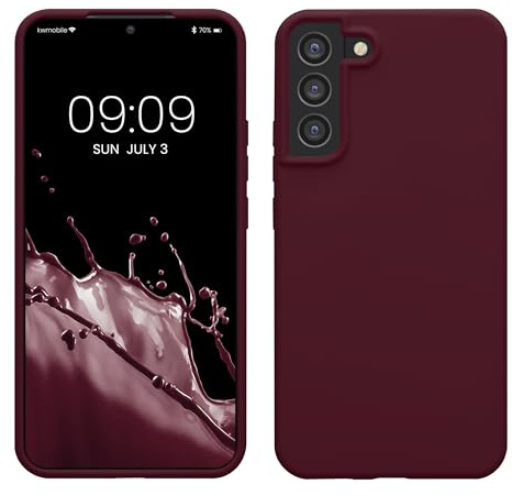 kwmobile Handyhülle für Samsung Galaxy S22 Plus Hülle - Case Silikon - Kabelloses Laden - Schutzhülle Cover in Bordeaux Violett