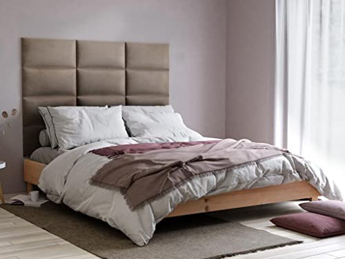 Vente-unique Wandpaneel Bettkopfteil - Samt - 180 cm - Beige - BONTE