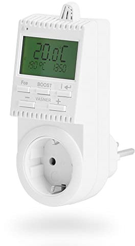 VASNER Universal-Thermostat VUTX3 – programmierbares Steckdosenthermostat zur Steuerung von Elektro Heizungen & Klimageräten, Infrarotheizung, Temperaturregelung 5°C bis 39°C, max. 3.600W, 230V/16A