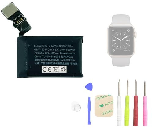 Aousavo A1760 Replacement Battery Compatible with Smartwatch Series 2 2nd 38 mm A1757 Gen MP032LL/A MNNN2LL/A with Replacement Kit