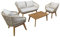 Alice's Garden - Salon de Jardin 4 Places – Rosario – en Corde tressée. Bois et Aluminium. Beige/Coussins Beiges