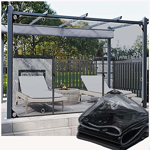 ZHJSHOU Lona Impermeable Exterior, Negro Lona Transparente con Ojales plasticos para invernaderos Mallas Pérgola Toldos Muebles Plantas Pet Hutch Roof,Cortinas Plastico con 2 Cremalleras(Size:2x3m)