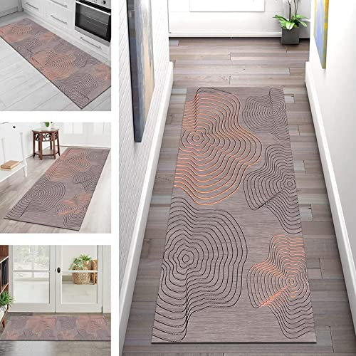 Teppich Läufer Flur Küche rutschfest waschbar Teppichläufer Lang 90X150CM Abstrakt Muster Küchenläufer Meterware Korridor Tepiche Esszimmer Schlafzimmer Wohnzimmer Schmutzfangmatte Breit 40-120cm