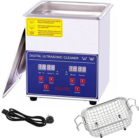 Professional Ultrasonic Cleaner,1.3L/2L/3L/4L/6L/10L/14L/15L/22L/30L Stainless Steel Ultrasonic Cleaning Machine w/Digital Timer & Heater and Stainless Steel Tank,for Glasses/Jewelry/Coins,1.3L