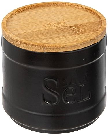 5five - boîte à sel naturéo en céramique noir