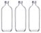 Acan Tradineur - Pack de 3 Botellas de Vidrio de 1 litro, tapón de Acero, Agua fría o Caliente, Bebidas, té Helado, Limonada, frigorífico, Camping - 25,5 x 9,5 cm