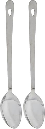IBILI Servierlöffel 34 cm aus Edelstahl, Silber, 34 x 5 x 2 cm (Packung mit 2)