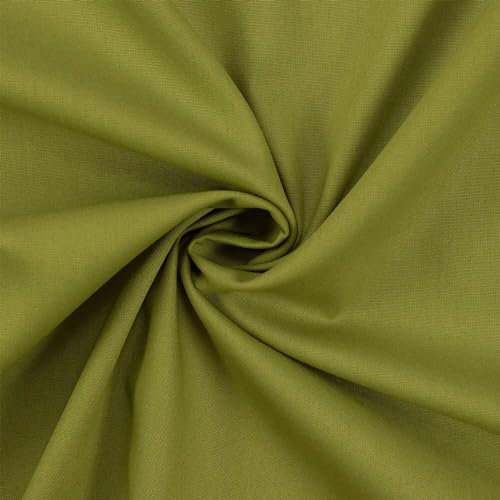 Baumwollstoff Popeline, 100% Baumwolle, Stoff zum Nähen, uni khaki (Länge am Stück: ab 50cm / Breite: 148cm)