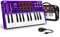 Synido USB C MIDI Keyboard Controller 25 Key with Drum Pads, Velocity-sensitive Full-size Keys, OLED Screen, Portable Midi Controller Beat Maker Machine for Music Production, Purple, TempoKEY K25
