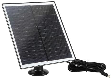 Folgtek Caricatore solare da 6 W, 5 V, per fai da te, pannello solare, IP65, impermeabile, con micro USB, portatile, per telecamere di sorveglianza CCTV