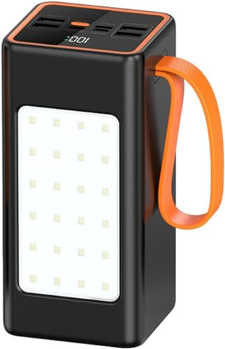 Power Bank 50000 Mah Gran Capacidad 66W Carga Súper Rápida Banco De Energía Portátil para Teléfono Móvil Al Aire Libre,Negro,90000mAh