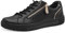 Jana Damen Sneaker flach mit Reißverschluss Vegan, Schwarz (Black/Gold), 41 EU