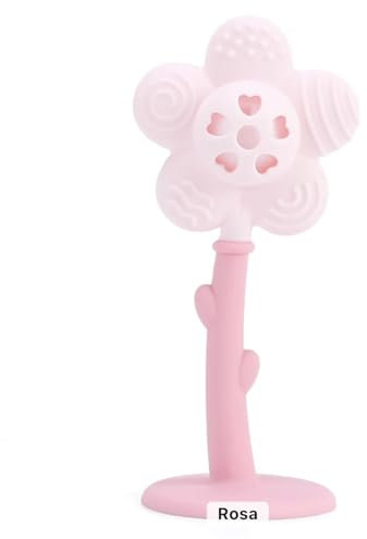 2-in-1 Beißring & Rassel Blume – BPA-frei, Silikon Babyspielzeug ab 0+ Monate – Zahnungshilfe & Motorikförderung
