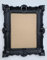 Pintici Bilderrahmen mit SCHUTZGLAS Barock Hängerahmen Barockrahmen 57 x 47 cm Shabby,Jugendstil Antik Spiegelrahmen (Schwarz MATT-R)