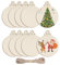 CUWELT 60 Stück Weihnachten Holz Ornamente mit Loch, Runde Holzscheiben mit Juteschnur, Unvollendete Naturholzscheiben Holzkreise, Blanko Hängende Holzkugeln für Neujahr Weihnachtsbaum Anhänger