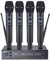 SIKUING Sistema microfono wireless UHF a 4 canali con microfono senza fili, 4 x 50 frequenze regolabili, ideale per riunioni karaoke, chiesa, portata 300 ft (4 microfoni manuali)