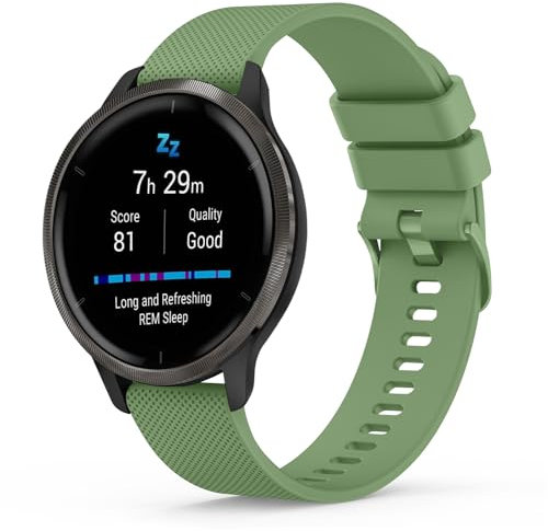 AK Armband für Garmin Vivoactive 4, 22mm Quick Release Verstellbar Silikon Armbänder Damen Herren