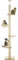 PawHut Kratzbaum, Katzenkratzbaum Deckenhoch, 230-250 cm, Kletterbaum mit Hängematte, Katzenbaum Höhenverstellbar, Spielbaum mit Kippschutz, Plüsch, Eiche+Cremeweiß