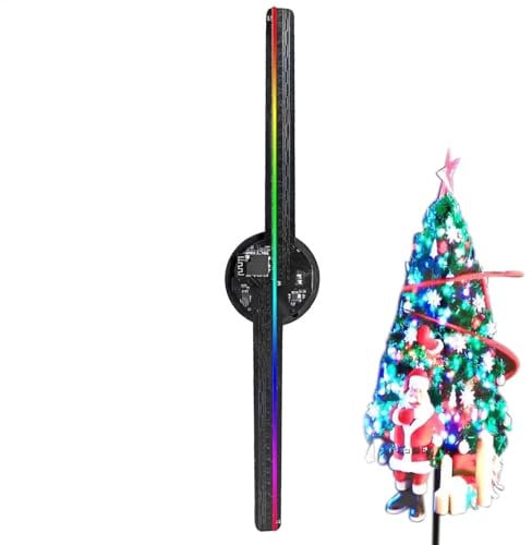 Projecteur Holographique, Sapin De Noël Hologramme, Hologramme De Ventilateur LED Couleur De 16,5 Pouces, avec 244 Lumières LED, Affichage Publicitaire
