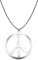 WEINIBAO Peace Kette Hippie, Silber Peace Anhänger Kette, Frieden Kette aus Metall, Hippie Schmuck Hippie Halskette Damen Herren, Hippie Kostüm Zubehör, Hippie Kette Peace für Karneval Mottoparty (B)