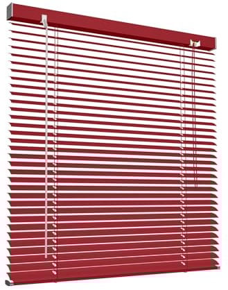 Victoria M. Aluminium Jalousie für Fenster nach Maß in Farbe Weinrot, Breite 151 cm bis 230 cm, Farbe und Höhe nach Wahl