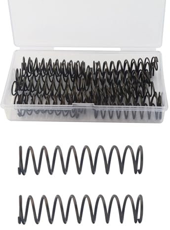 AOMIKITSTU Druckfeder 20 Stück, 1,2mm×12mm×50mm Druckfedern Sortiment, Druckfedern, Spiralfeder, Sprungfeder, Federn Metall, Stahlfedern Druckfedern für Federbelastete Werkzeuge