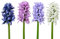 Künstliche Hyazinthe mit Stiel 7x22cm 1 Stück Sortiert - Kunstblumen Hyazinthen - Deko Blumen für Blumendeko Blumenarrangement Tischdeko - Blumenschmuck Stielblume