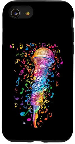 Microfono fatto di note musicali - Microfono musicale Custodia per iPhone SE (2020) / 7 / 8