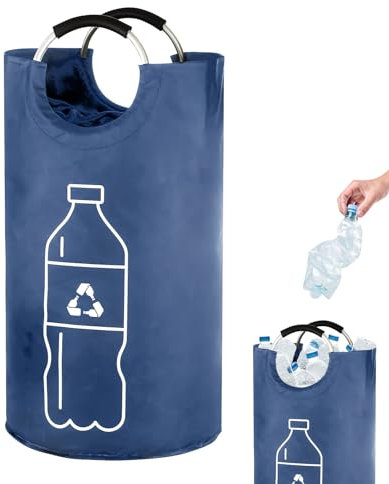 Vartegas Pfandflaschen Sammelbehälter 72x38cm Faltbar Wasserdicht Mit Griff Flaschensammler Leergutbehälter Aufbewahrung PET-Flaschen Garage Balkon Küche (B)