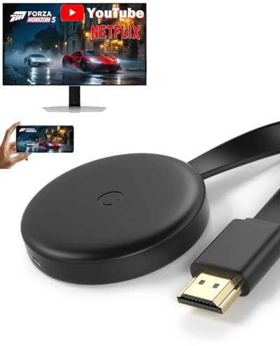 Koogold Dongle de pantalla HDMI inalámbrica: soporta AirPlay, Miracast y DLNA, transmite video/audio desde teléfono/portátil a HDTV/proyector/monitor, espejo con un solo clic