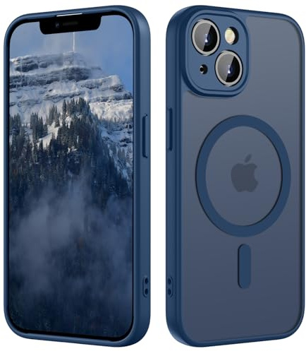 ORDA Magnetic for iPhone 14 Case, Fit for MagSafe, [Full Camera Protection], [Shockproof] Slim Translucent Matte,Military-Grade Protection,Scratch & Fingerprint Resistant -6.1 Royal Blue