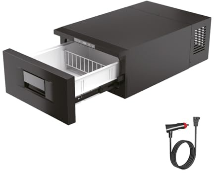 Générique Glacière Électrique Portable à Tiroir 30L 12V 24V 220V Refroidit + Réchauffe Mini Réfrigérateur pour Voiture Camping