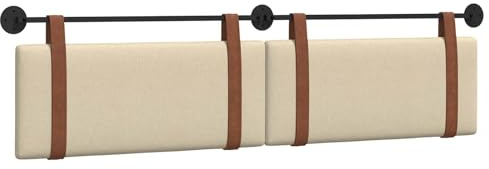 vidaXL Hängendes Kopfteil Creme Antikes PU, Schlafzimmer Deko, modernes Wandkopfteil, rechteckiges Design, minimalistischer Stil, Schaumstoff Polsterung