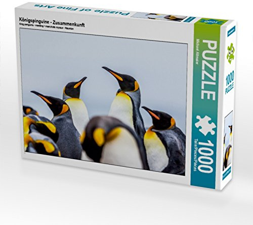 CALVENDO Puzzle Königspinguine - Zusammenkunft | 1000 Teile Lege-Größe 64 x 48 cm Foto-Puzzle für glückliche Stunden