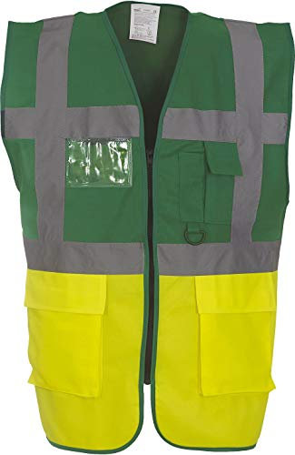 Yoko Multifunktionale Herren-Hochsicherheitsweste yk002/hvw801. XL para Green/Yellow