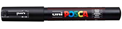 Uni Posca Marker Pen Extra Fine Bullet Tip PC1M 0.7mm - Color: Black