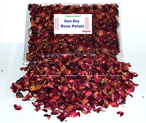 Organic Herbs, petali di rosa rossa essiccati, sacchetto da 30 g, Potpourri per la casa, decorazione, profumato