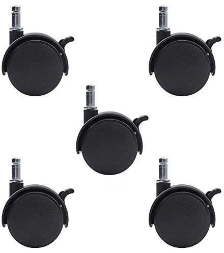 INCREWAY Set mit 5 Nylonrollen mit Bremse, 50 mm Durchmesser, Lenkrollen mit Feststellfunktion
