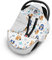 EliMeli Einschlagdecke für Babyschale 100% Baumwolle - Leichte Baby Decke für Autositz aus Waffelstoff und Baumwolle für den Sommer und Frühling, universal z.B. Maxi Cos (Grau - Waldtiere)