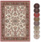 Hanse Home Design Kurzflor Wohnzimmerteppich Orient - Zabul Perser Look, Orientalischer Teppich für Esszimmer, Wohnzimmer, Schlafzimmer - Creme/Rot, 80x150 cm