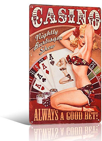 Casino Blechschild Retro Dekoration für Zuhause Bar Pub
