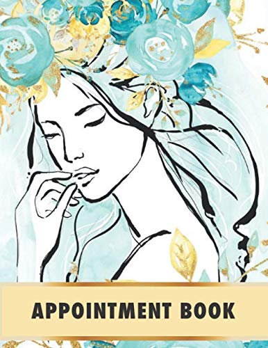 Appointment book: undated beauty parlor, nail salon, spa owner gift, client booking scheduling, with 30 minutes intervals, starting at 8.00am through to 9pm, Monday to Sunday