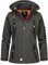 Geographical Norway TISLAND LADY - Veste Softshell Femme Impermeable - Jacket À Capuche Outdoor - Blouson Coupe Vent Resistant Hiver - Activites En Exterieur Randonnée GRIS - XXL