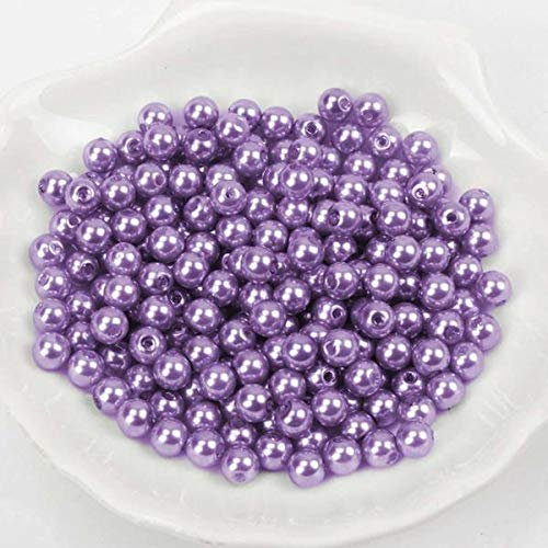 (2mm /Flieder dunkel) Perlen/Bastelperlen - 30 Farben mit Loch zum basteln Traumfänger Wachsperlen Kreuz Zubehör Deko Mix Set groß und klein fädeln Armband Schlüsselanhänger Acryl bunt Schmuck