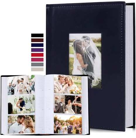 RECUTMS Álbum de fotos de 300 bolsillos, 4 x 6 pulgadas, papel de papel, página interior, cubierta de piel sintética, álbum de fotos, álbum de fotos, día de San Valentín, Navidad, vacaciones, regalo
