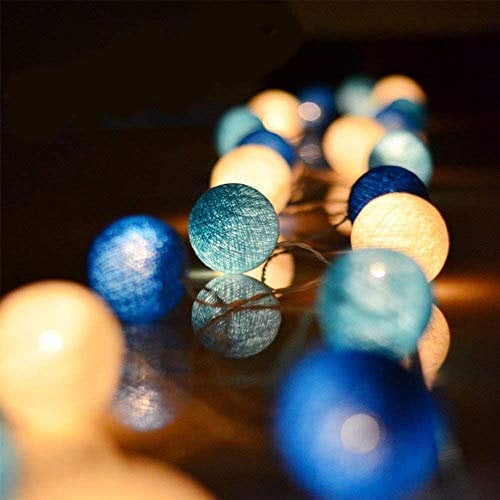 Fairy Lights LED String Lights Plug in Indoor - 3.8M 20 Pcs 6cm Diameter Cotton Ball String Lights White Xmas Fairy Lights Starry Wall Light Wedding Party Home Christmas Decoration