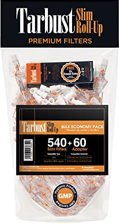 Tarbust 540+60 Filtri Sigarette, Bocchini per Sigaretta, Filtri Sigarette Tabacco, Filtro Anti-Catrame, Plastica 6mm, Bocchino Slim e Ultra Slim