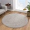 Impression Teppich Rund - Perfect Teppiche fürs Wohnzimmer, Flur, Schlafzimmer, Kinderzimmer, Babyzimmer - Hochwertiger Öko-Tex Zertifizierter Flächenteppich - Solid Color Hellgrau - 80 cm Rund
