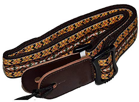 Ukulele aus echtem Leder, 3,8 cm breit, Instrumenten-Schultergurt, Gelb