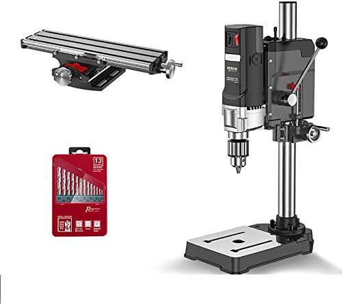 YCRD Taladro de Columna Profesional, Taladro de Columna 6 Velocidades,710w 2800r / Min, Puede Perforar Metal, Madera, Plástico, Apto para Bricolaje, Control Preciso, Producción Artesanal,Model C